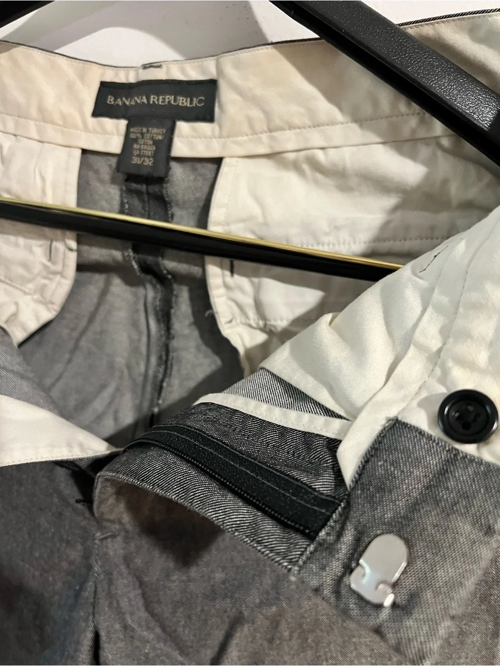 Vintage Banana Republic Gray Men's Dress Pants - Slim Tailored